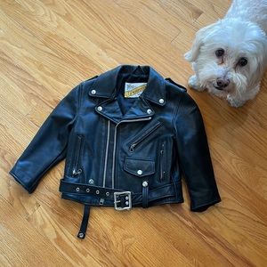 Perfecto vintage genuine leather jacket. Kids size 6. This is something special